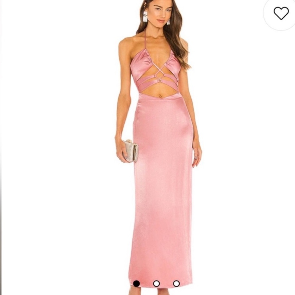 Elegant Pink Halter Maxi Dress